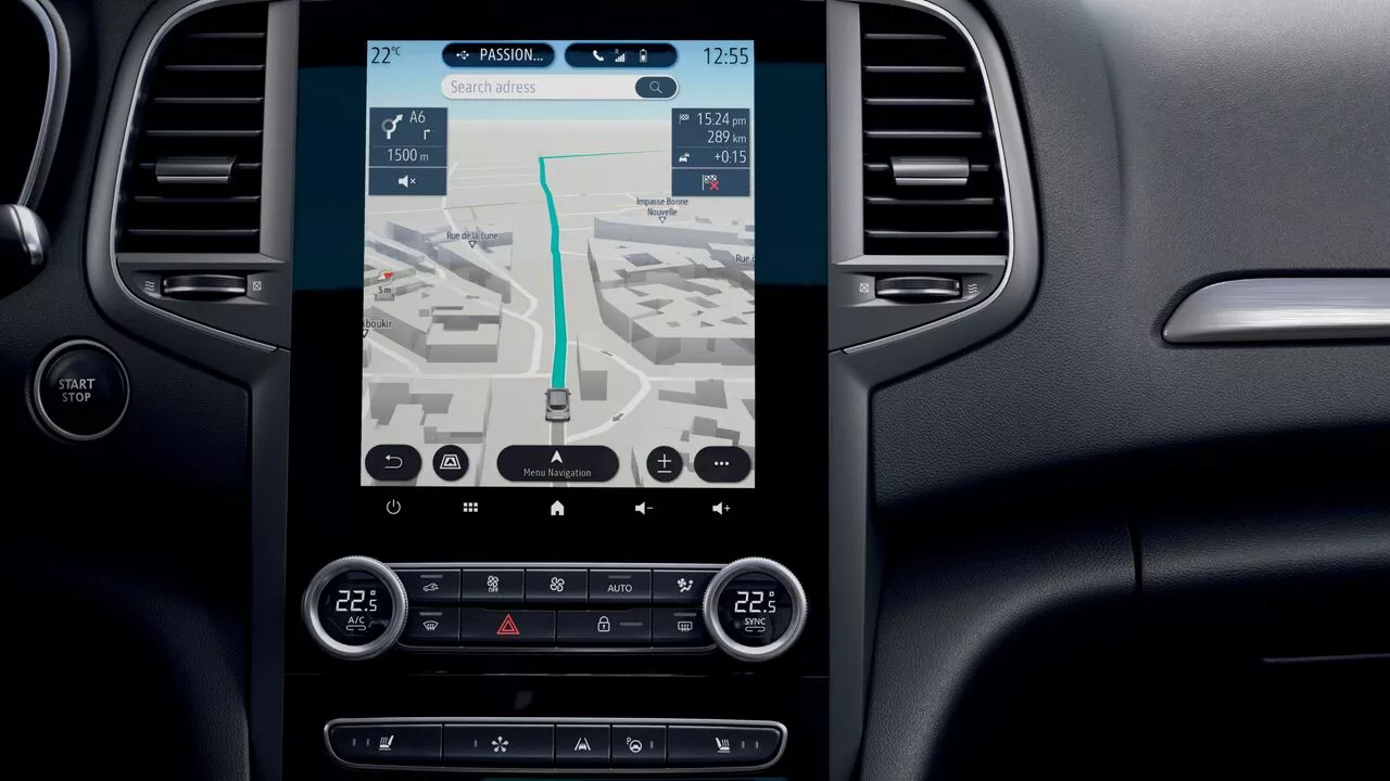 Renault Megane Sedan cu ecran multimedia de 9,3 inch, navigatie, easy link