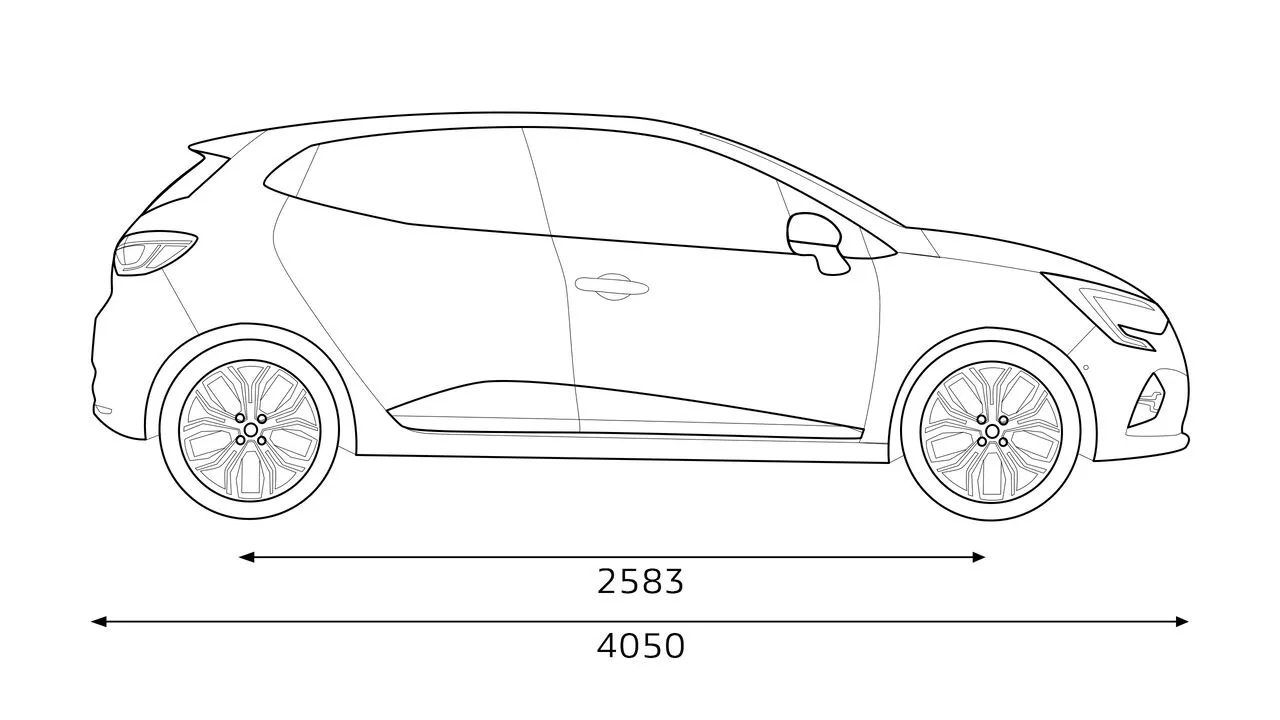 Renault Clio dimensiuni laterale