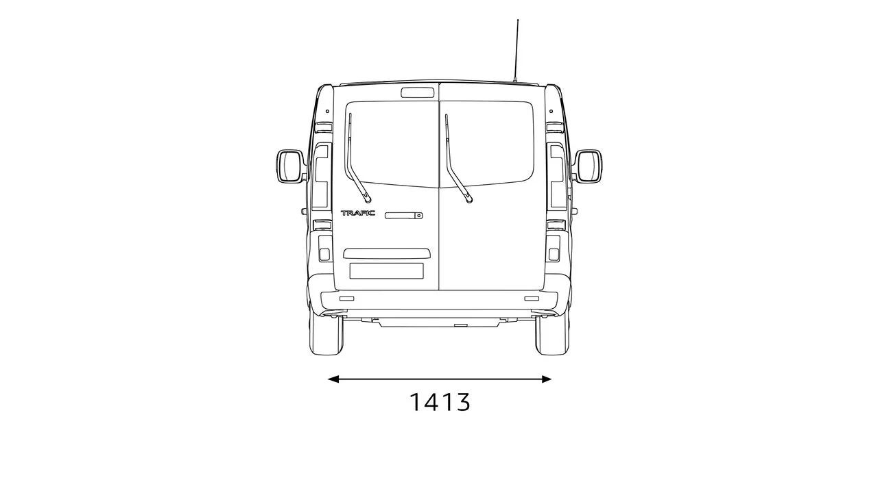 ilustratie dimensiuni spate Renault Trafic Combi