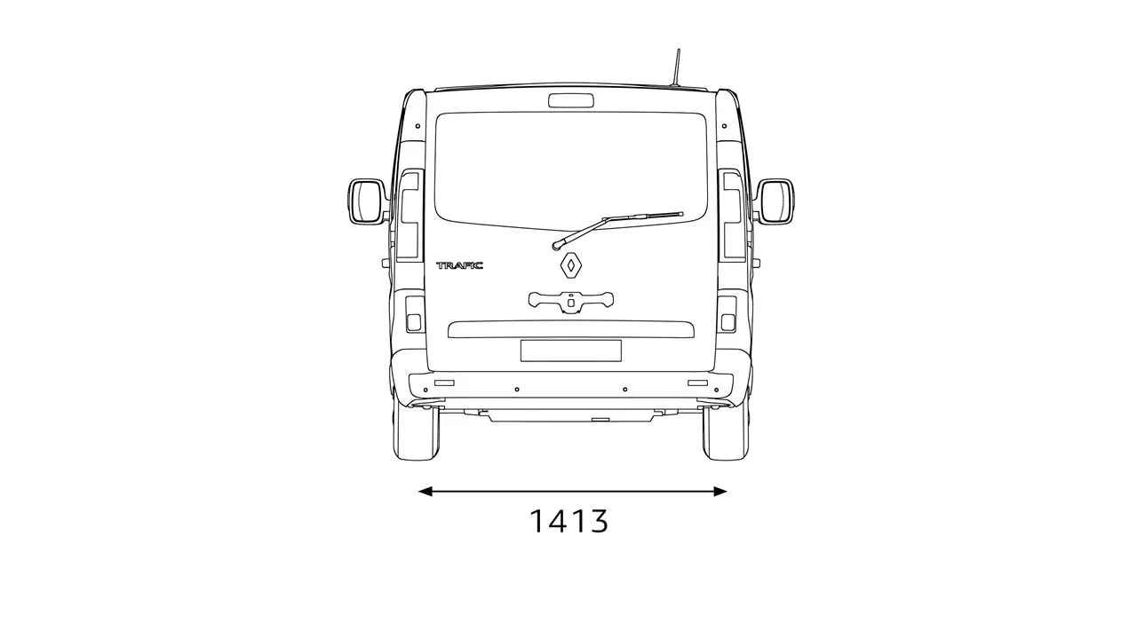 ilustratie dimensiuni spate masina Renault Trafic SpaceClass